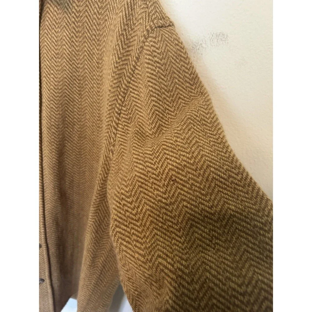 Rare Vintage Polo Ralph Lauren Men’s Button Down Herringbone Wool Shirt Size L